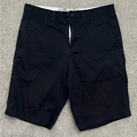 Black Flat Front Chino Shorts - Picture 1 of 2